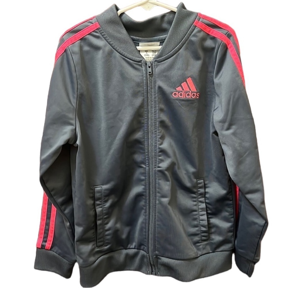 Adidas Girls Gray Athletic Jacket